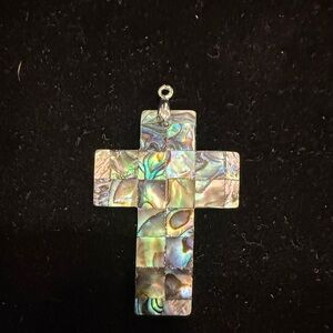 Abalone Shell Cross Pendant